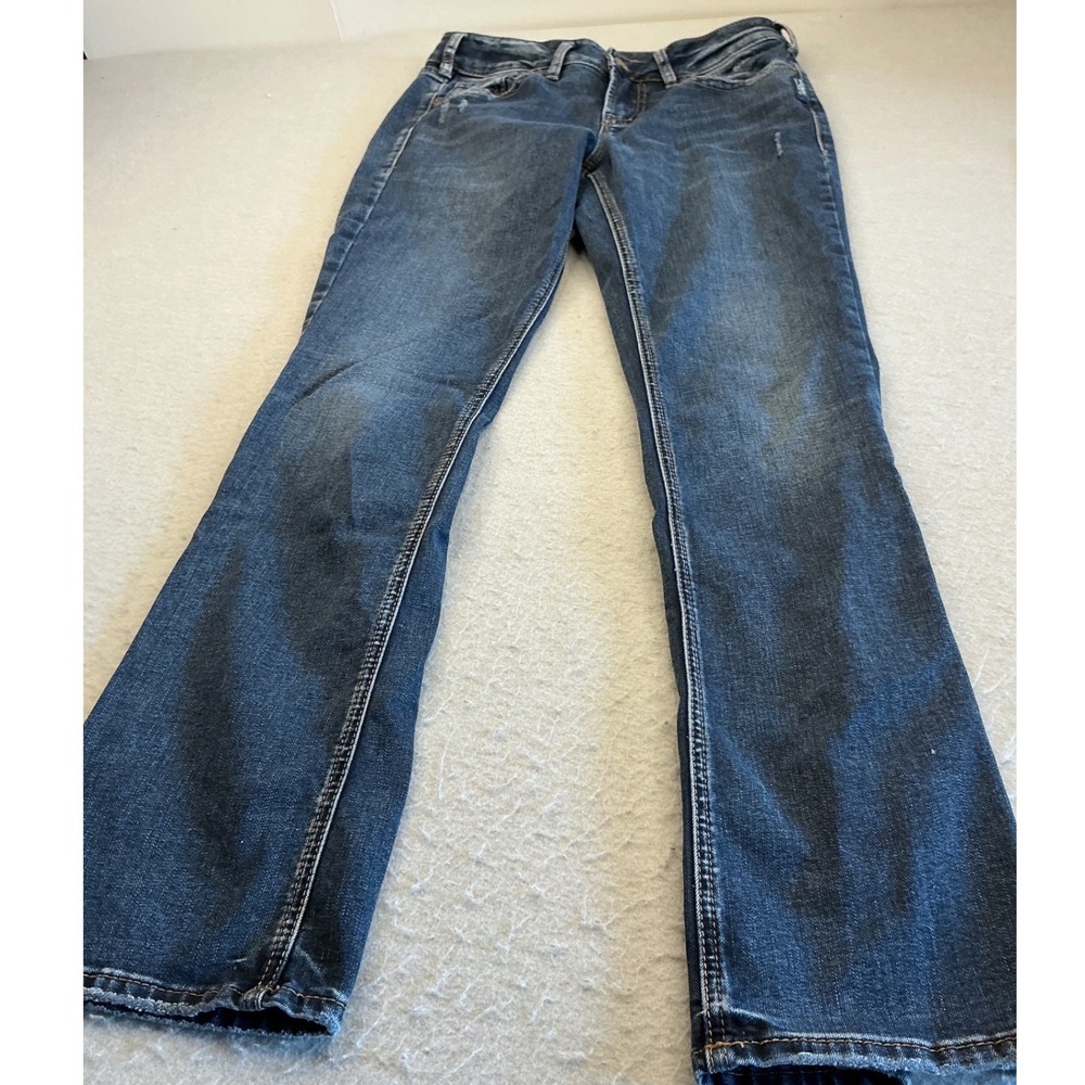 Silver Jeans Co Suki Slim Bootcut Curvy‎ Fit Distressed Dark Wash Denim W29 L33